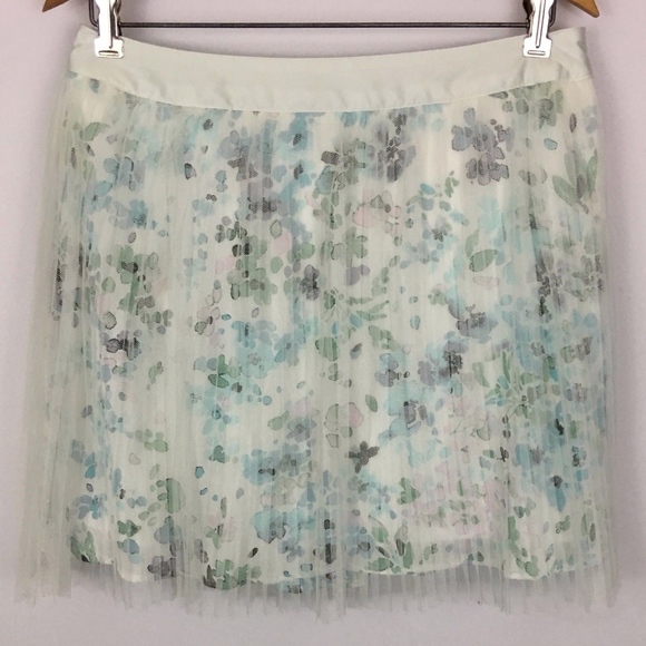LC Lauren Conrad Pale Blue Floral Tulle Skirt NWT - Picture 4 of 8